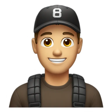 short brown haired man with short stubble with black baseball cap happy thumbs up sticker