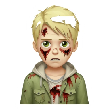 boy zombie with blonde hair sticker
