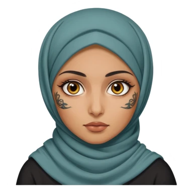 PERSIAN ancient GIRL with tatooed and hijab  sticker