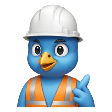 twitter bird wearing a hardhat sticker