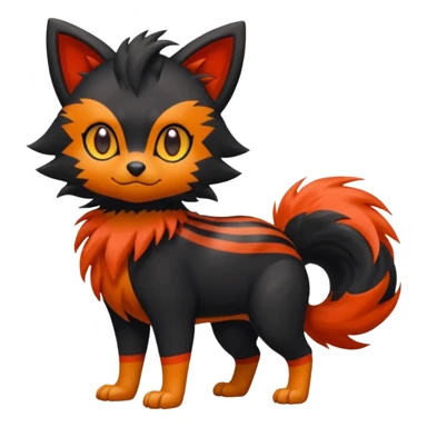 Zorua-Litten-Fakémon-hybrid-creature (full body)  sticker