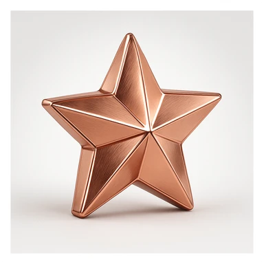 rose gold star, shiny metallic style sticker