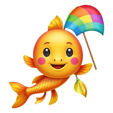 carp streamer hanging apple emoji style sticker