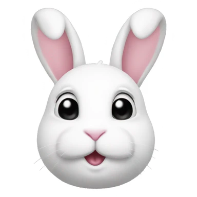 White Bunny with pint heart eyes sticker