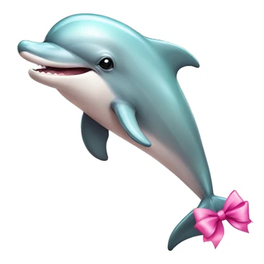 Cute dolphins with pink bow sticker