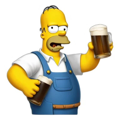 Homer simpson buvant une bière sticker
