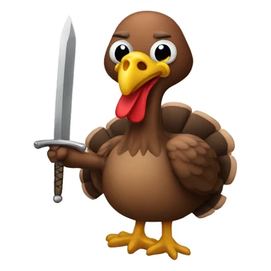 A turkey with a sword  sticker