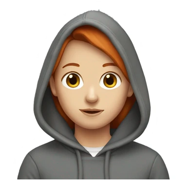 redhead wearing hoodie sticker
