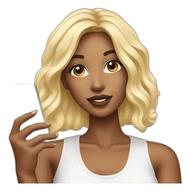 Influencer model taking a selfie sticker