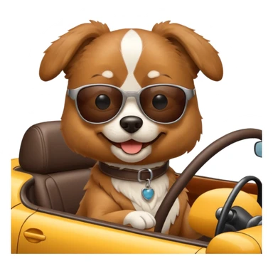Dog driving a car sticker