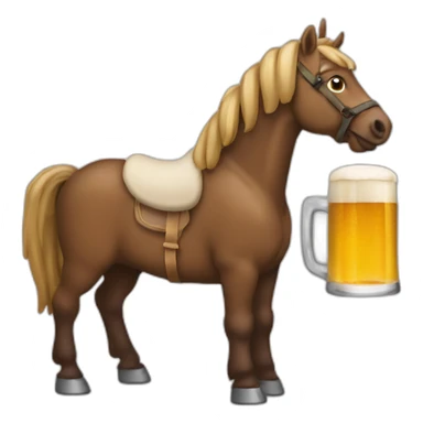 Cheval qui bois un bierre sticker
