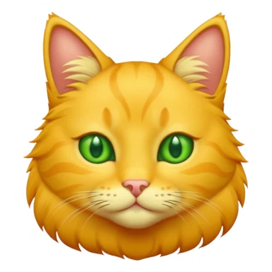 GATO AMARILLO SIN OREJAS VERDES sticker