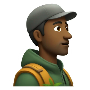 Man observing forest sticker