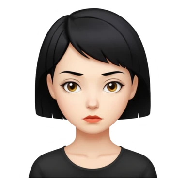 frau freche extreme schwarze Kurzhaarfrisur asynchron sticker