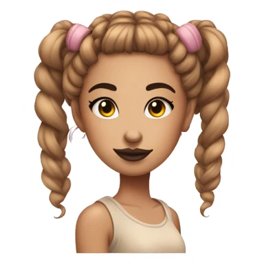 Tattooed girl with space buns and side bang sticker