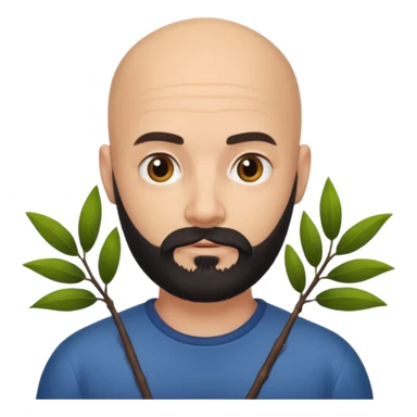 A bald man with a bush black beard sticker