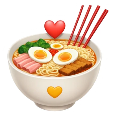 Ramen bowl with heart for 'Dynamite' by BTS sticker
