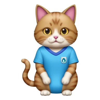 Weird cat wearing skibidi toilet shirt sticker