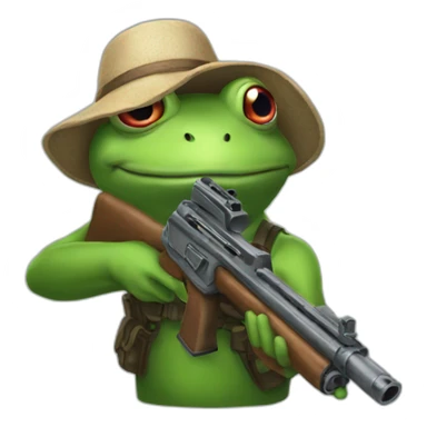 pepega frog gun sticker