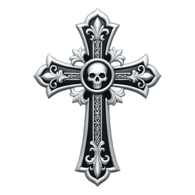 black goth cross sticker