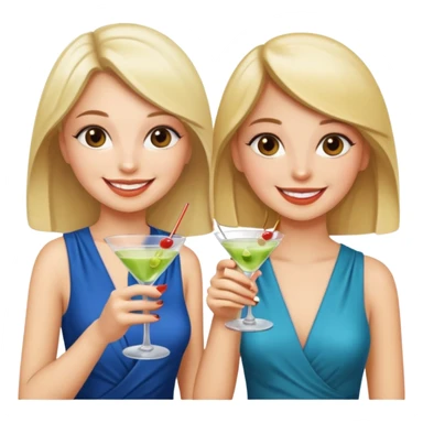 Two girls drinking martini sticker