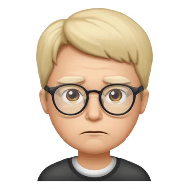 FROWN EXPRESSION WITH GLASSES sticker