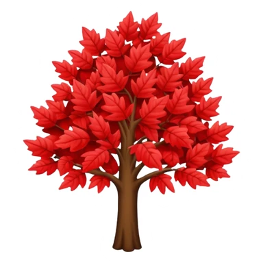 red leaves tree sticker
