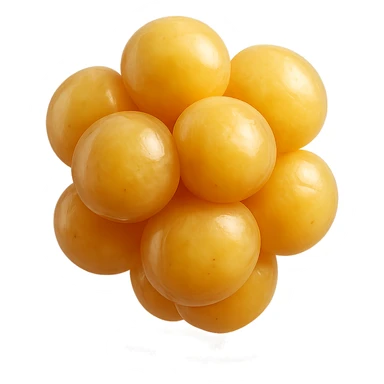 CELLULA DI GRASSO (ADIPOCITA) GIALLA A GRAPPOLO, IPERREALISTICI 4K, FLUTTUANO IN ARIA sticker