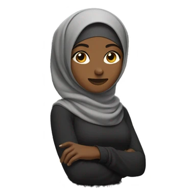Black hijabi shoulders shrugging  sticker