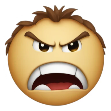 upside down angry face sticker