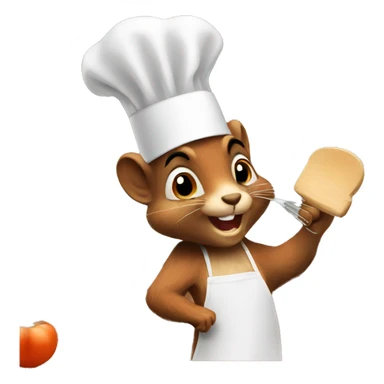 Squirrel cooking in kitchen sticker