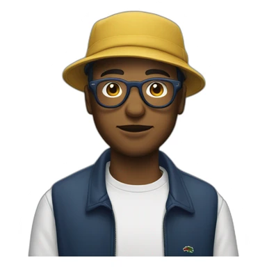 rappeur avec lunettes de soleil et béret lacoste sticker