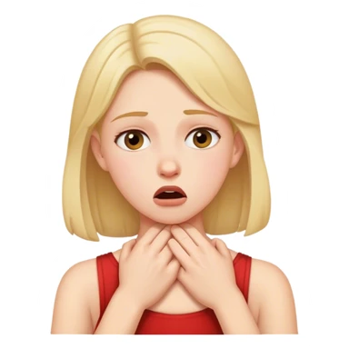 girl pretending to choke herself  sticker