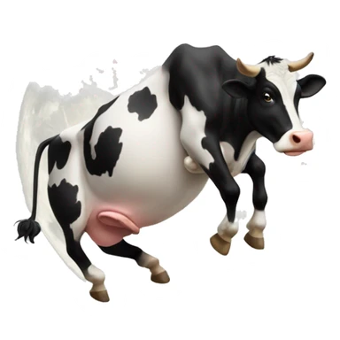Cow jumping over the moon sticker