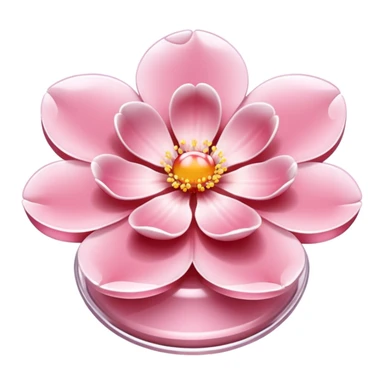 sakura pudding shaped like a flower with cherry blossom petals sticker