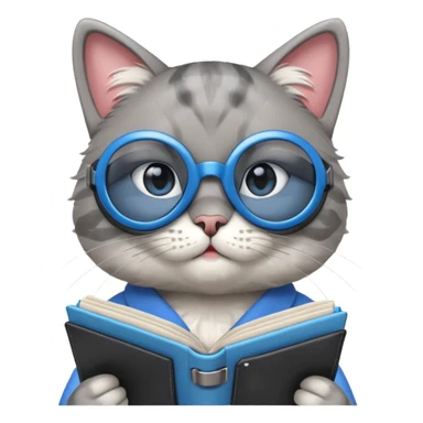funny cat with planner with blue goggles sticker