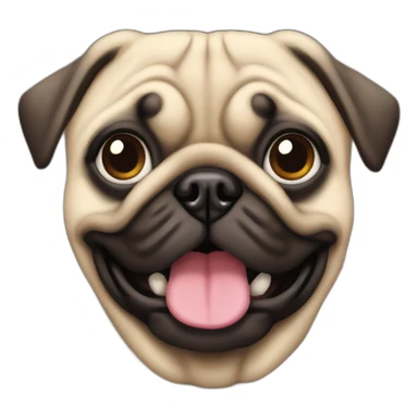 Crea un Pug con cara de preocupado  sticker