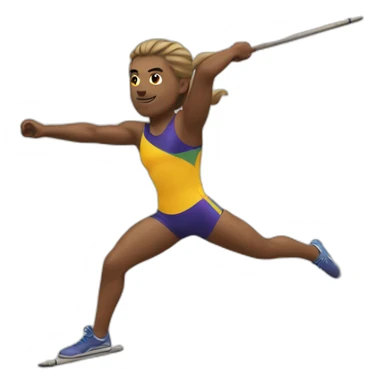 Javelin thrower sticker
