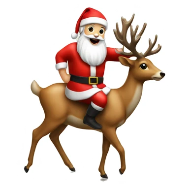 Santa claus on a deer sticker