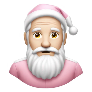 pastel pink santa man, with white skin sticker