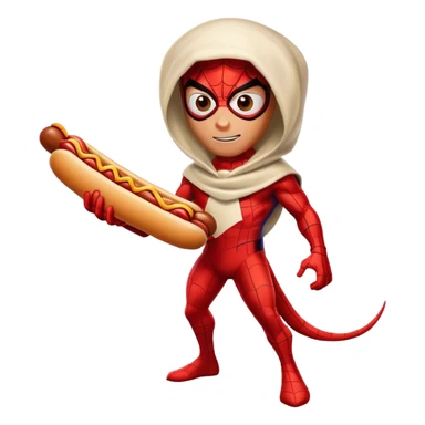 spider-man with a hotdog sticker