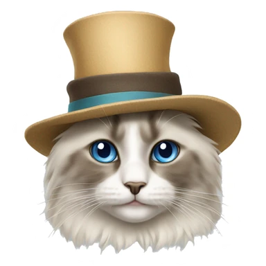 ragdoll cat with a hat sticker