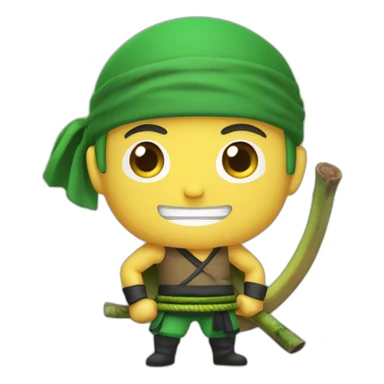 Zoro avec une peau de banane sur la tête sticker