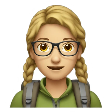 caucasian female hiker with glasses sticker