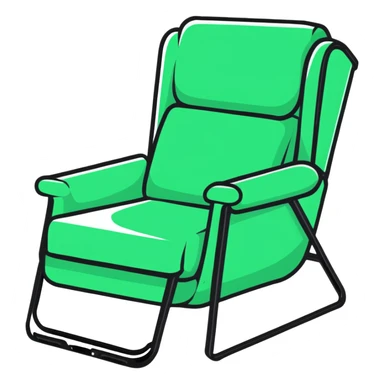 angled smartphone in foreground displaying armchair product page, with sparkle effect on the left side sticker