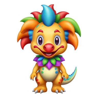 cute dinosaur clown sticker