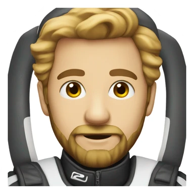 bold man with beard in racing suit sticker