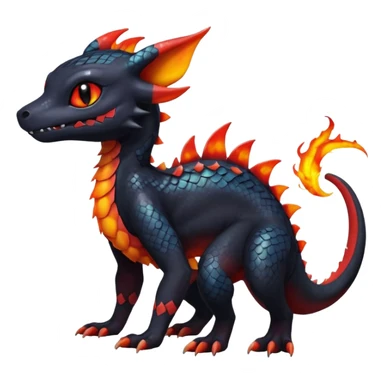 Shiny Cute Spooky Salandit-Umbreon-Charmeleon-Fakémon-hybrid-creature (full body)  sticker