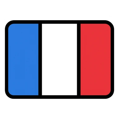 French flag with blue, white, and red vertical stripes sticker