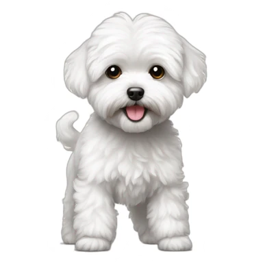 a white maltipoo standing up sticker